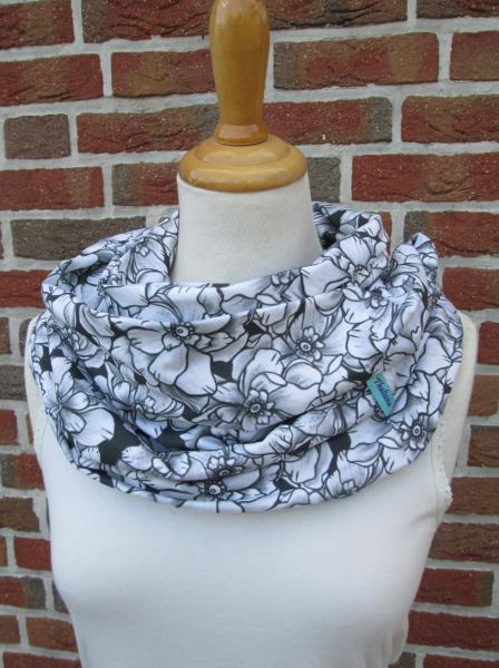 toller Schal mit ORCHIDEEN Loopschal aus Jersey Geschenk z. Geburtstag Muttertag